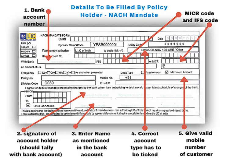 Physical Nach form filling instructions