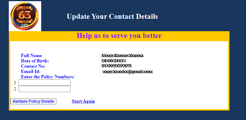 How to Update contact details in your LIC Policy