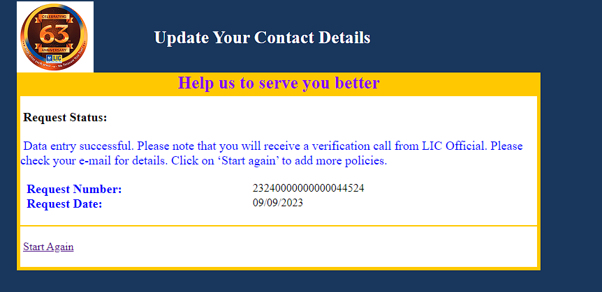 How to Update contact details in your LIC Policy